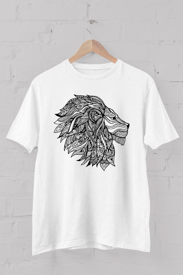 Lion Printed Crew Neck Men's T-Shirt