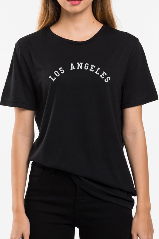 Los Angeles Printed Oversize Crew Neck woman T -shirt