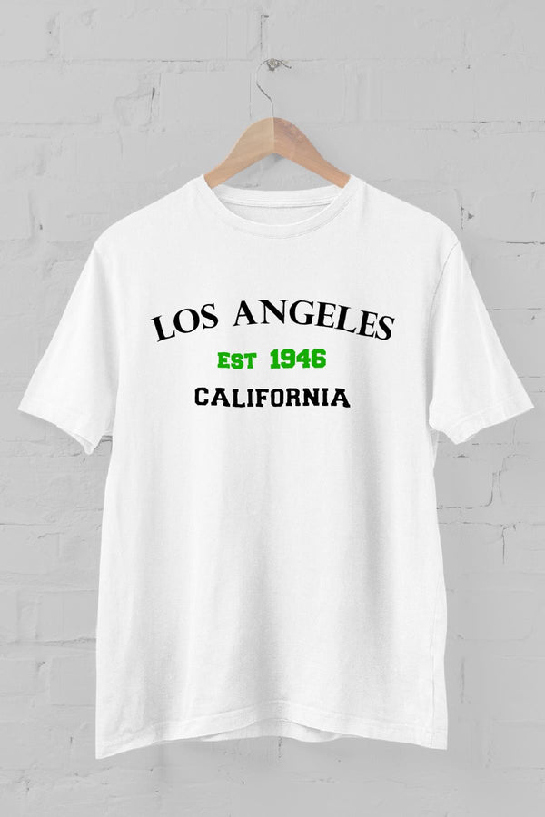 Los Angeles California Baskılı Bisiklet Yaka Erkek Tişört Blah.