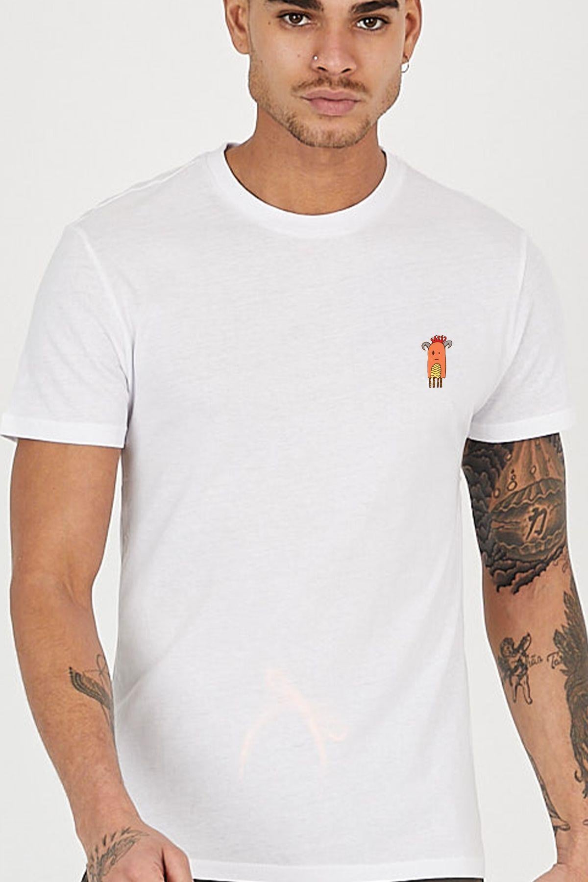 Monster Printed Crew Neck Men's T -shirt