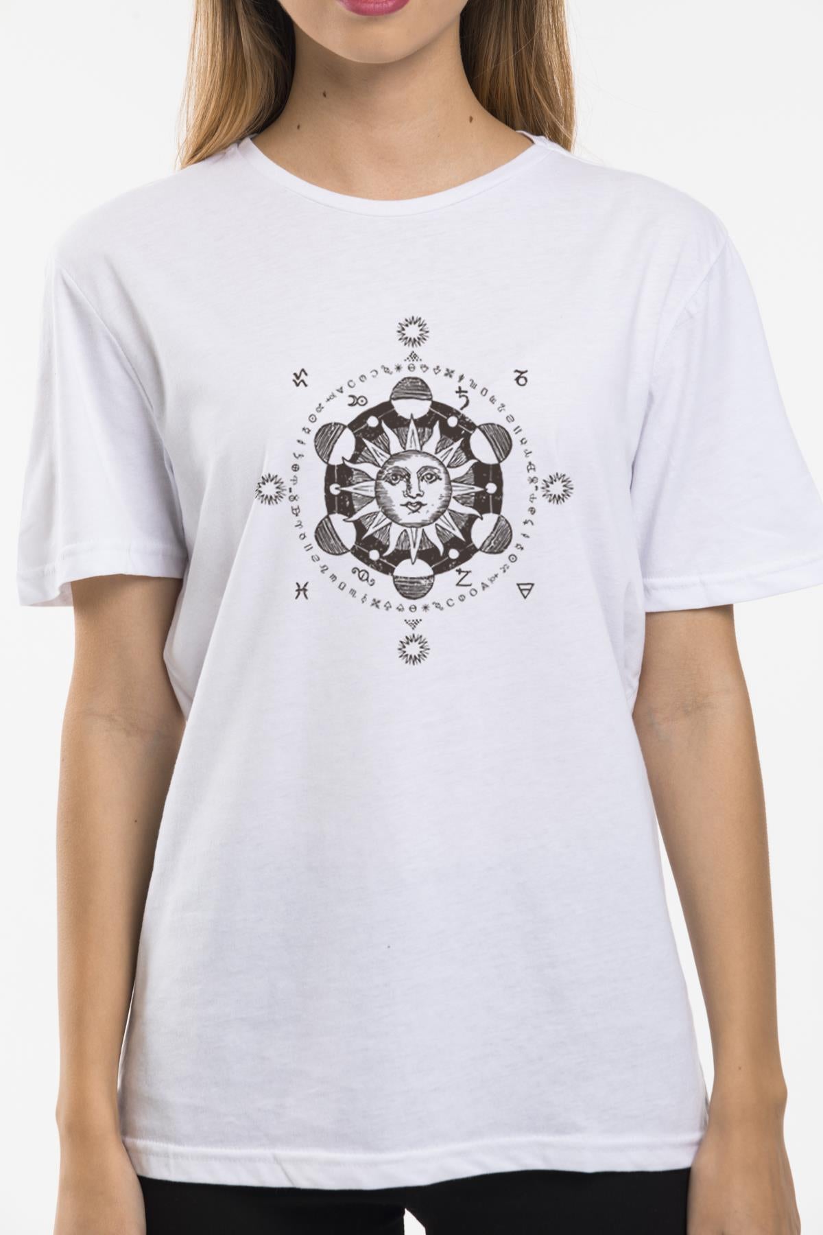 Mystic printed overwoman Crew Neck woman T -shirt