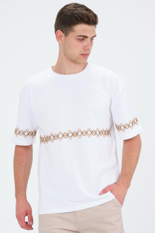 Oversizle fit cotton short sleeve Basic embroidery Crew Neck unisex t -shirt