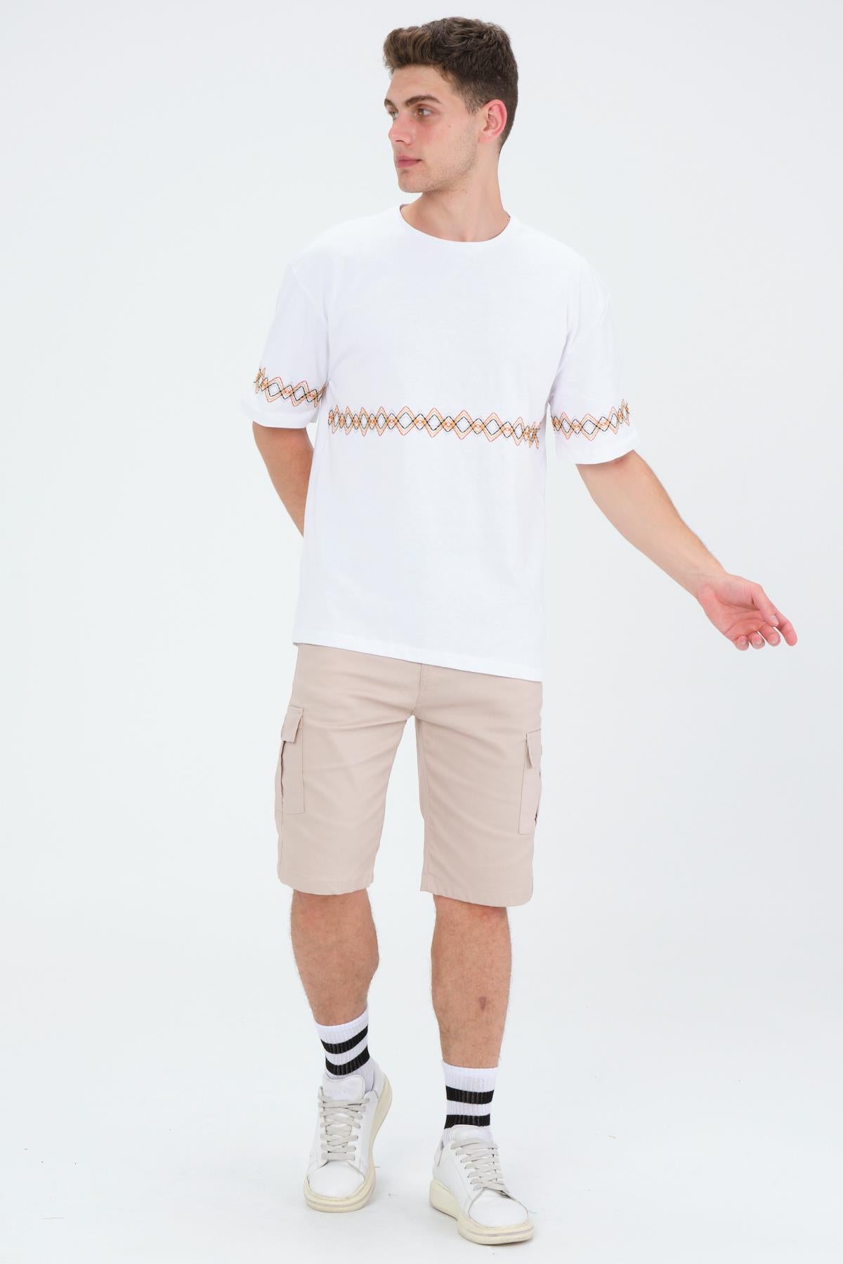 Oversizle fit cotton short sleeve Basic embroidery Crew Neck unisex t -shirt