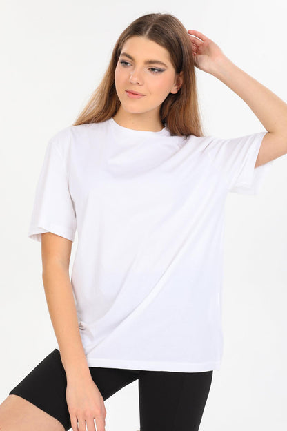 Oversize Fit Pamuklu Kısa Kollu Basic Uniseks Kadın Erkek Unisex Tişört