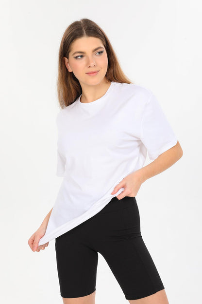 Oversize Fit Pamuklu Kısa Kollu Basic Uniseks Kadın Erkek Unisex Tişört