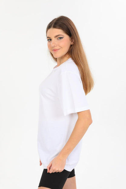 Oversize Fit Pamuklu Kısa Kollu Basic Uniseks Kadın Erkek Unisex Tişört