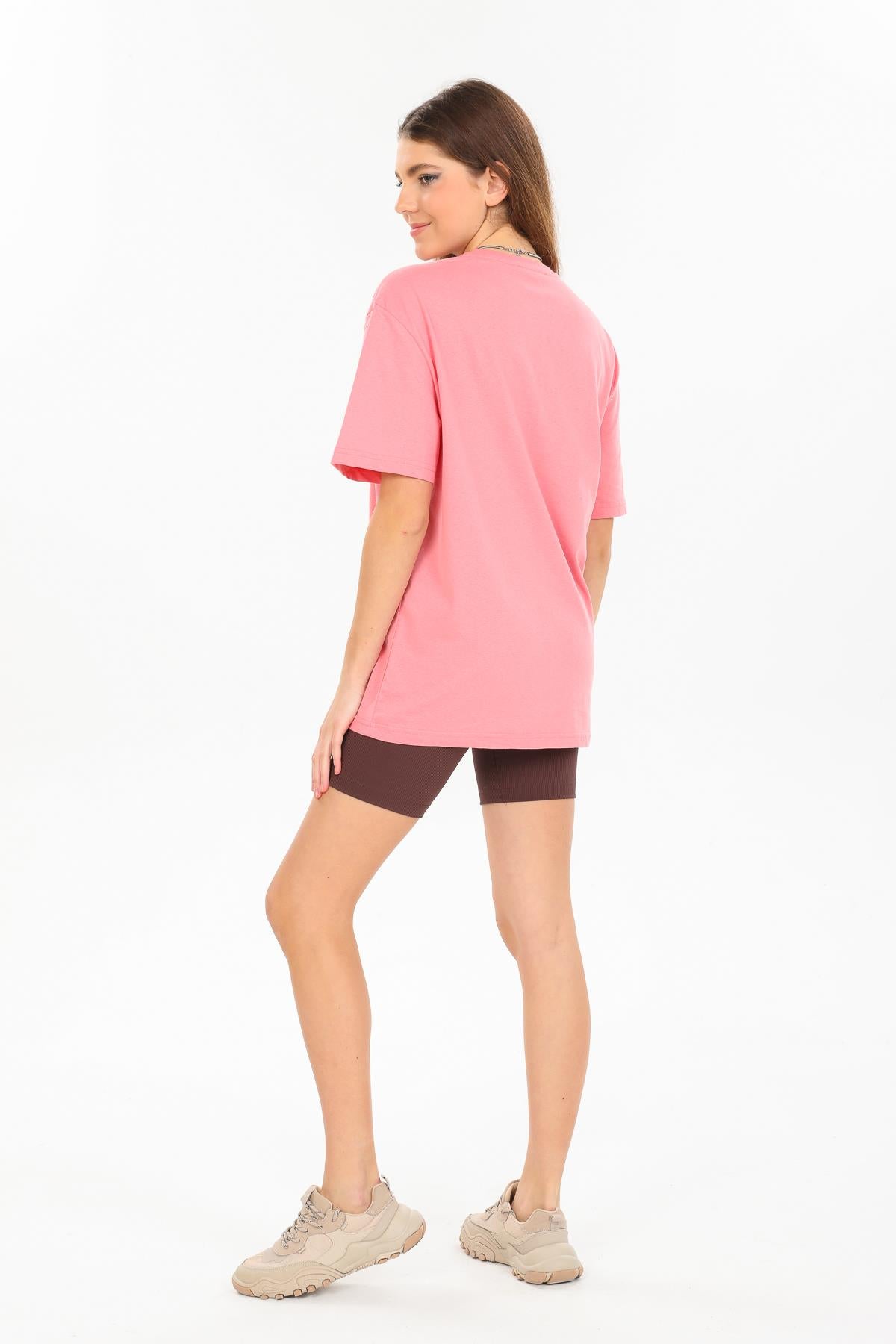 Oversize Fit Pamuklu Kısa Kollu Basic Uniseks Kadın Erkek Unisex Tişört