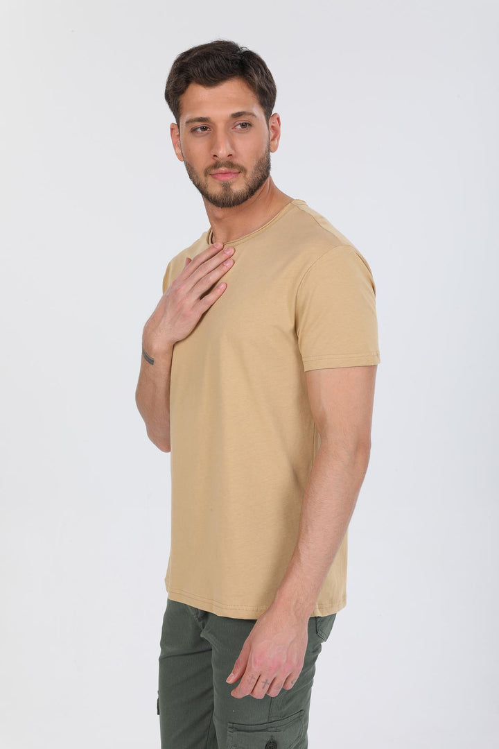 Oversize Fit Pamuklu Kısa Kollu Basic Uniseks Pis Yaka Unisex Tişört Domoda