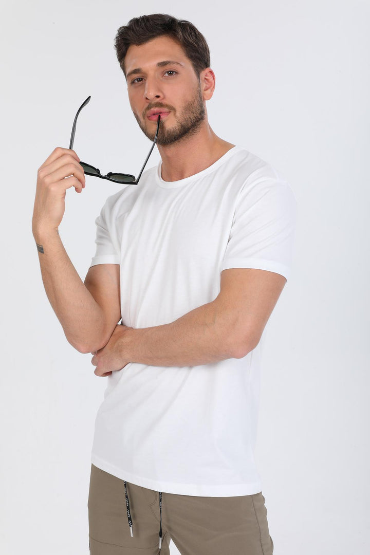 Oversize Fit Pamuklu Kısa Kollu Basic Uniseks Pis Yaka Unisex Tişört Domoda