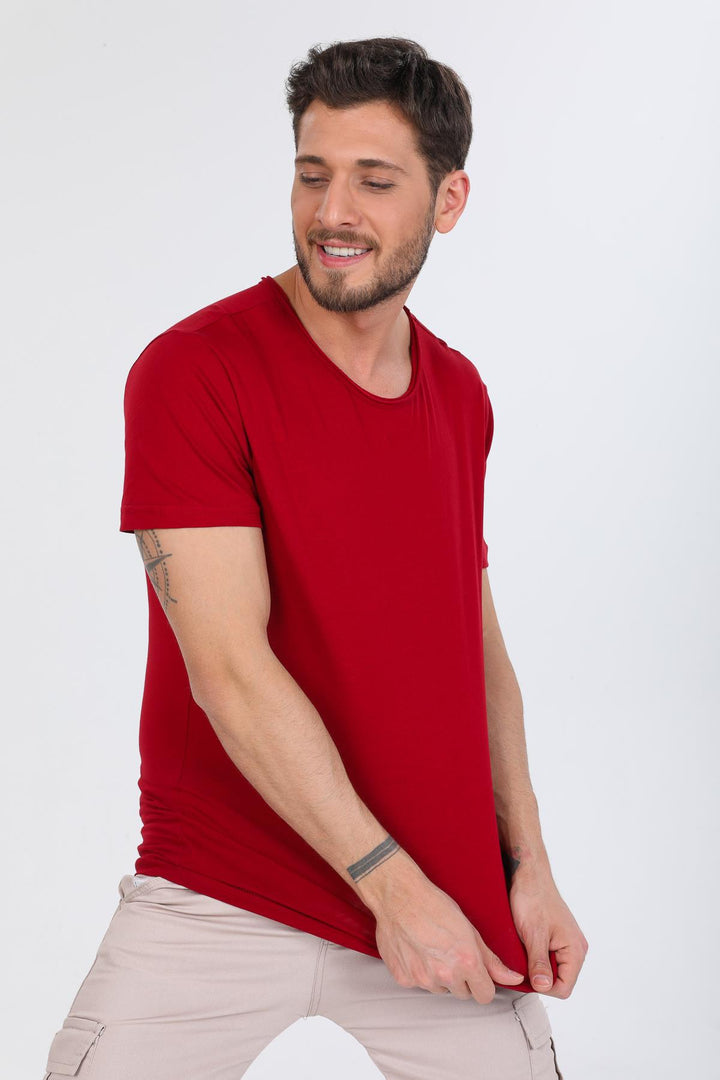 Oversize Fit Pamuklu Kısa Kollu Basic Uniseks Pis Yaka Unisex Tişört Domoda