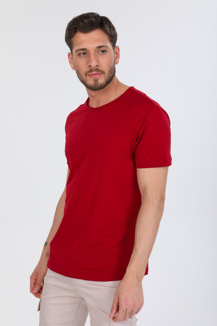 Oversize Fit Pamuklu Kısa Kollu Basic Uniseks Pis Yaka Unisex Tişört Domoda
