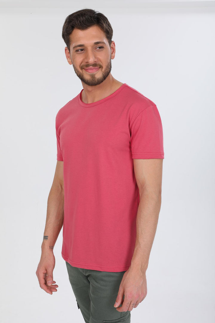 Oversize Fit Pamuklu Kısa Kollu Basic Uniseks Pis Yaka Unisex Tişört Domoda