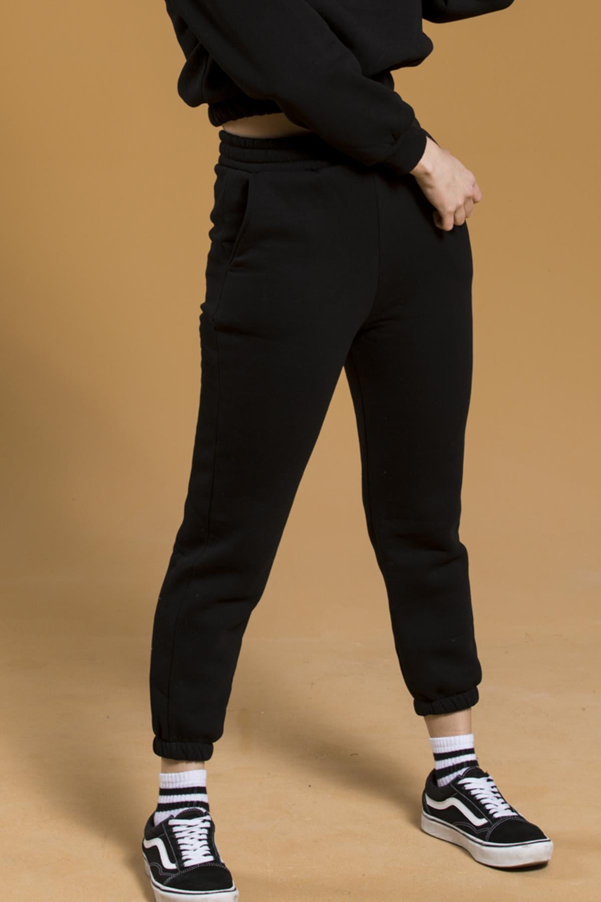 High waist fleece woman tracksuit with trousers