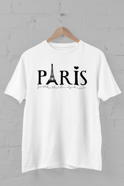 Paris Eiffel Tower Printed Crew Neck Men's T -shirt