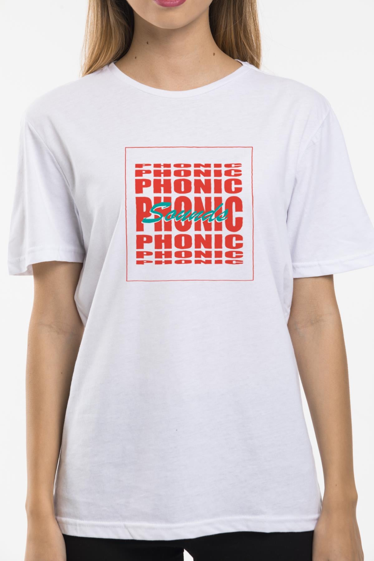 Phonic Sounds Printed Oversize Crew Neck woman T -shirt