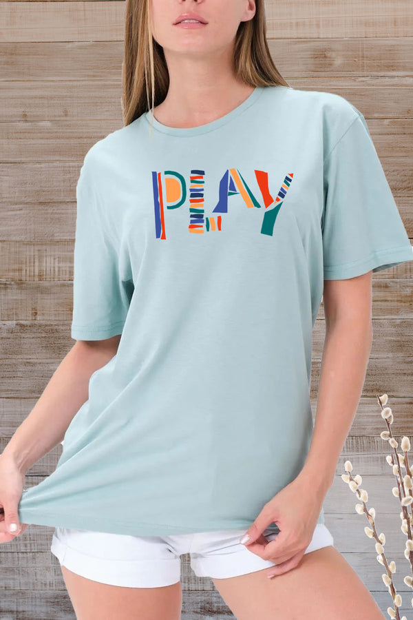 PLAY Printed Oversize 100% Cotton Women's T-Shirt