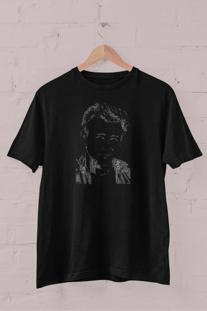 Portrait Typography Printed Crew Neck Men's T -shirt