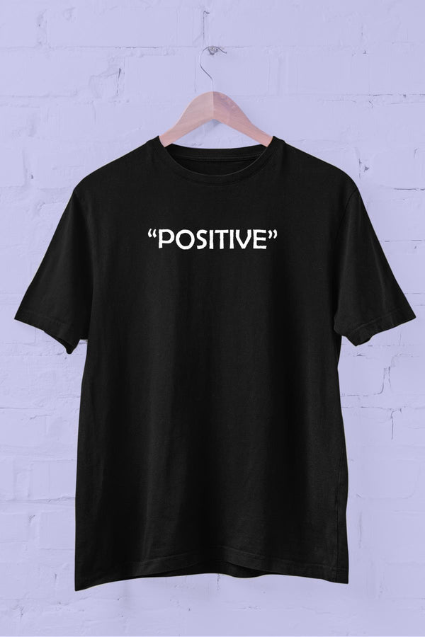Positive Baskılı Bisiklet Yaka Erkek Tişört Blah.