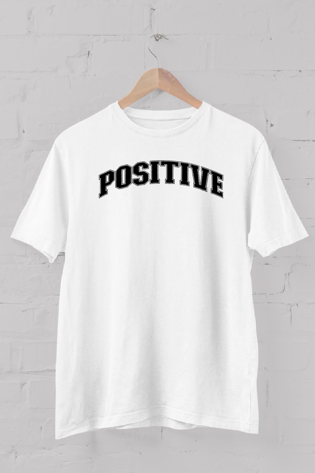 Positive College Printed Crew Neck Men's T -shirt