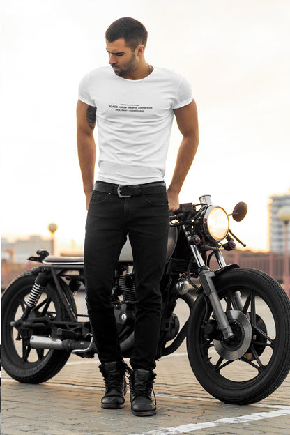 Roads slogan printed, cotton Crew Neck men's t -shirt