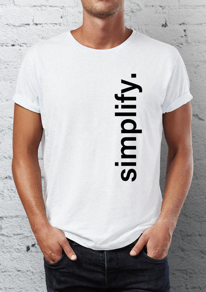 Simplify slogan graphic printed Crew Neck men's t -shirt