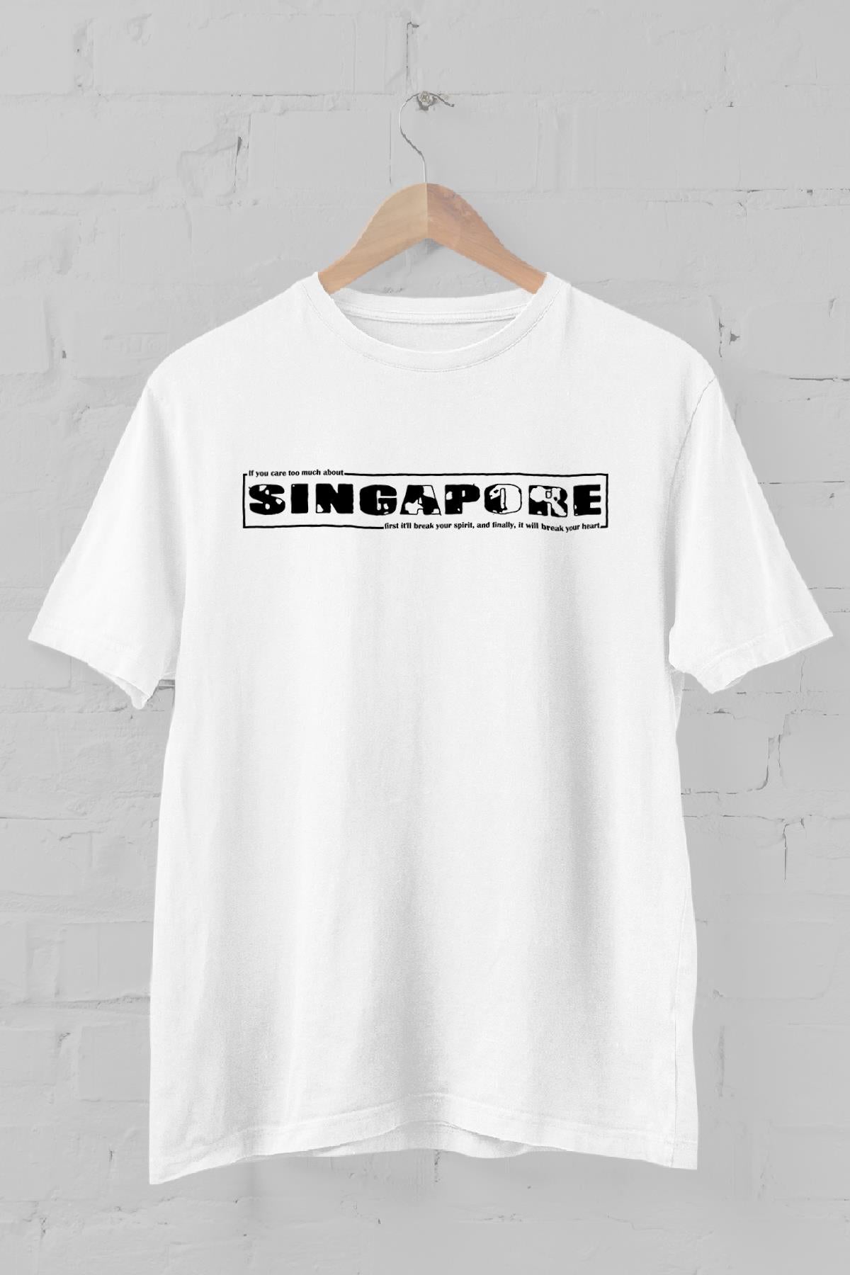 Singapour Typography Printed Crew Neck Men's T -shirt