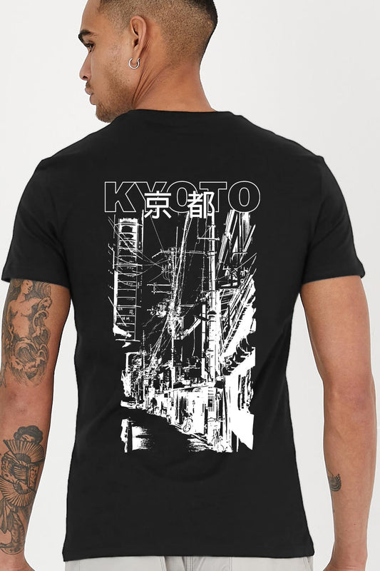 Back kyoto printed Crew Neck relaxed men