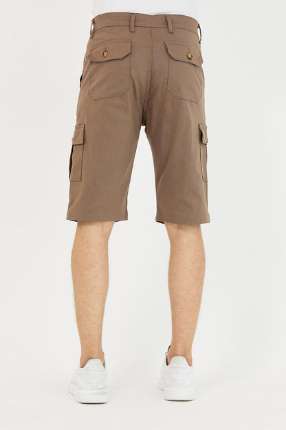 Slim Fit None Denim Side Pocket Flexible Fabric Men's Jean Cargo Shorts