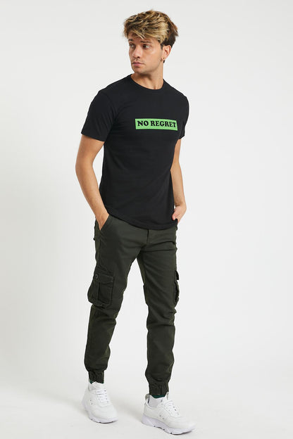 Slim Fit None denim as well as bellows pockets, buttoned, leg tire flexible fabric men's cargo pants
