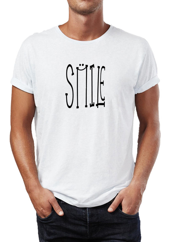 Smile illustration Printed Crew Neck Men's T-Shirt