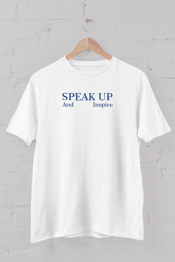 Speak Up Slogan Printed Crew Neck Men's T-Shirt