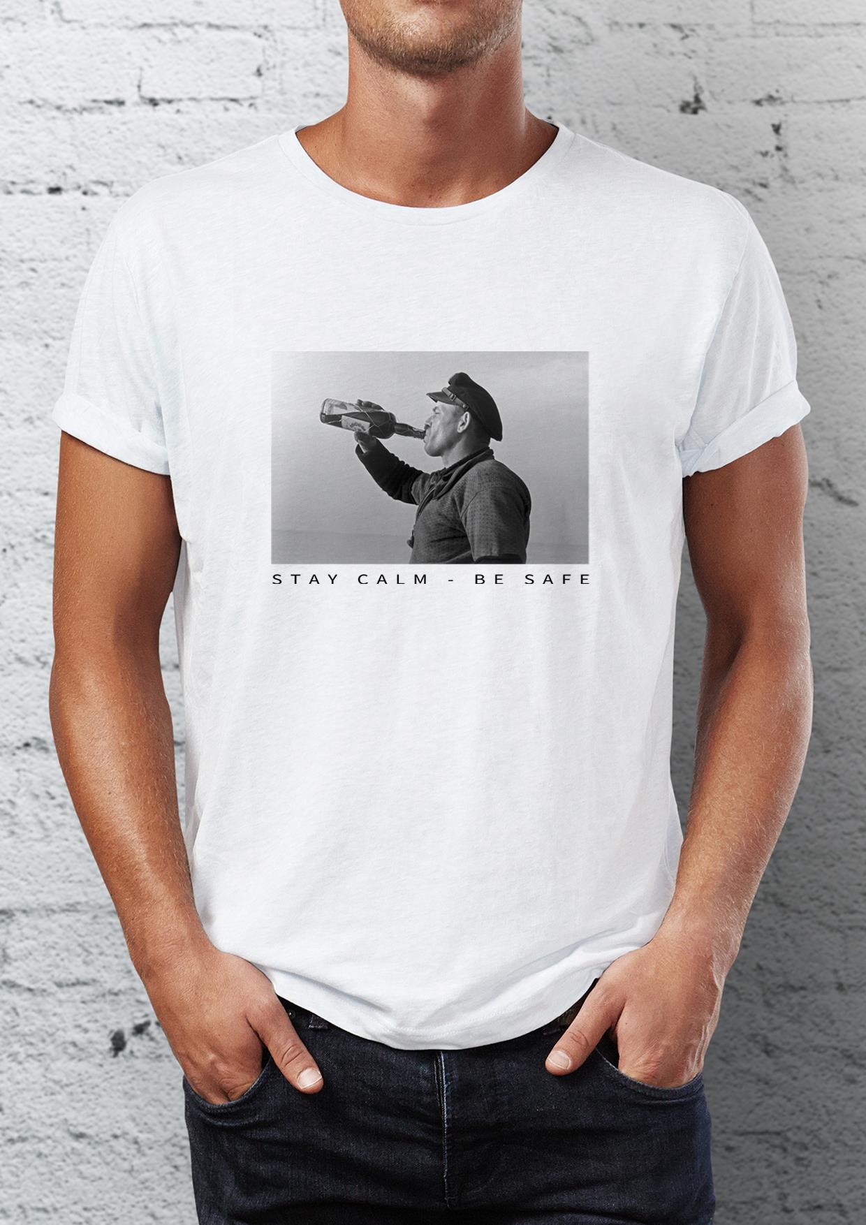 Stay Calm Printed Crew Neck Men's T -shirt
