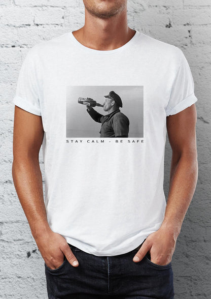 Stay Calm Printed Crew Neck Men's T -shirt