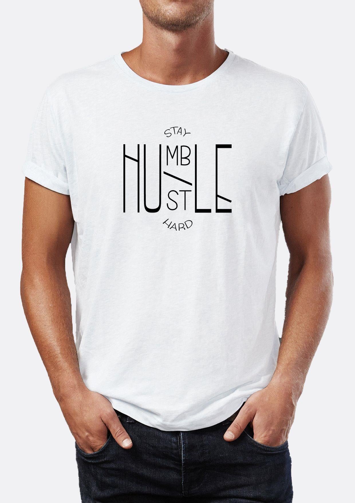 Stay Humble Printed Crew Neck Men's T -shirt