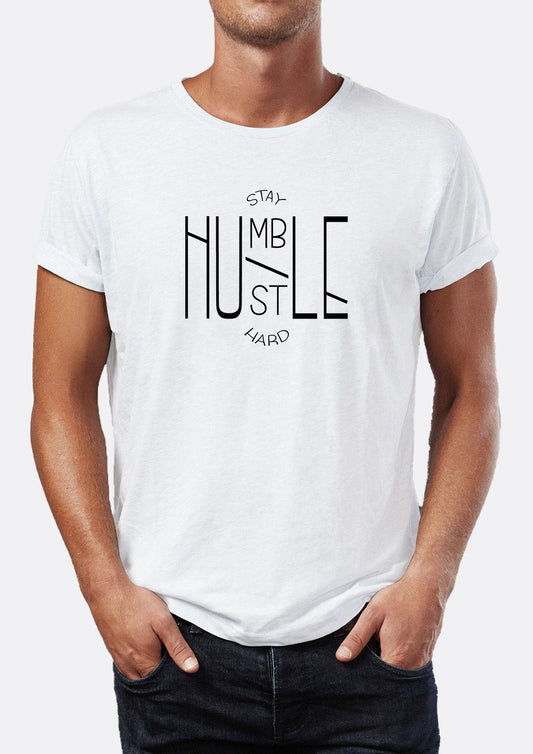Stay Humble Printed Crew Neck Men's T -shirt
