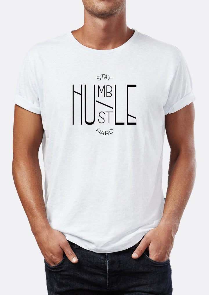 Stay Humble Baskılı Bisiklet Yaka Erkek Tişört Blah.