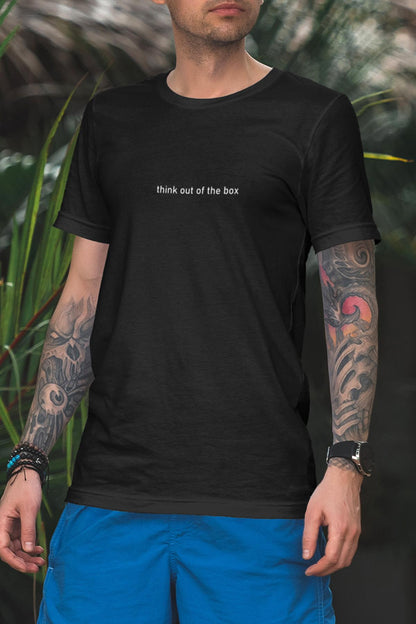 Think out of the box printed, cotton Crew Neck men's t -shirt