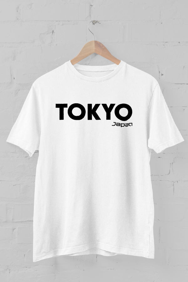 Tokyo Baskılı Bisiklet Yaka Erkek Tişört Blah.