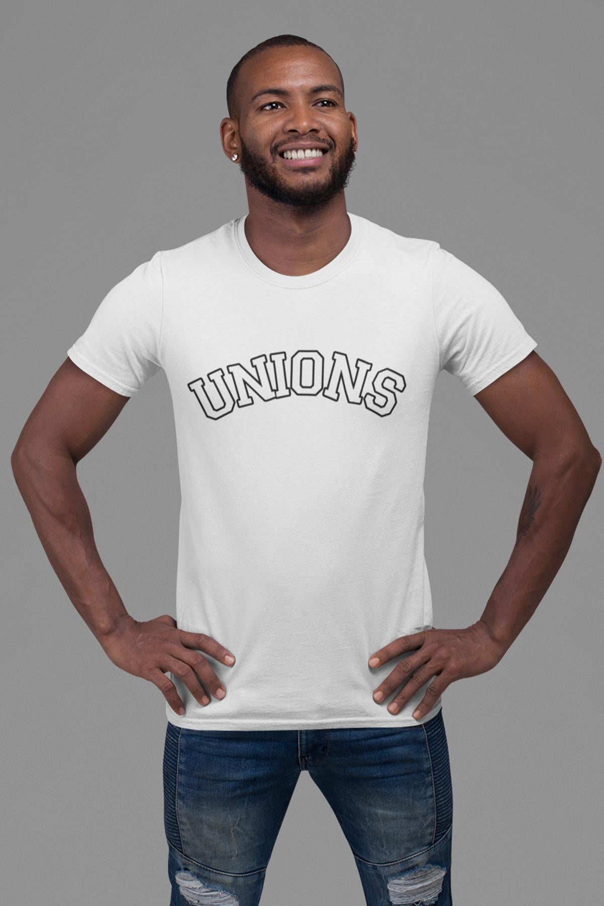 UNIONS VARSİTY printed, cotton Crew Neck men's T -shirt