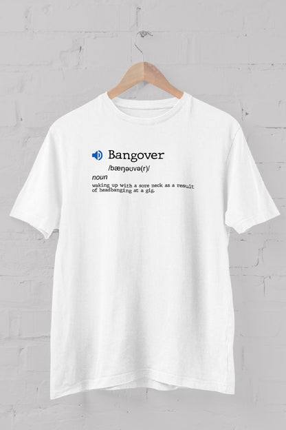 Fixed Words Dictionary "Bangover" Printed Crew Neck Men's T -shirt
