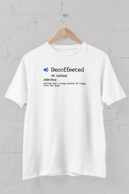 Dictionary of Fabricated Words "Decoffeeted" printed Crew Neck men's t -shirt