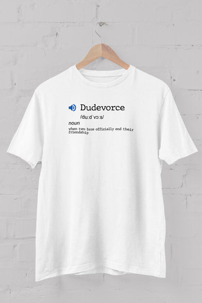 Dictionary of Fabricated Words "Duddevorce" printed Crew Neck men's t -shirt
