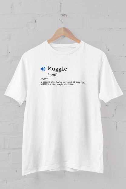 Fixed Words Dictionary "Muggle" printed Crew Neck men's t -shirt
