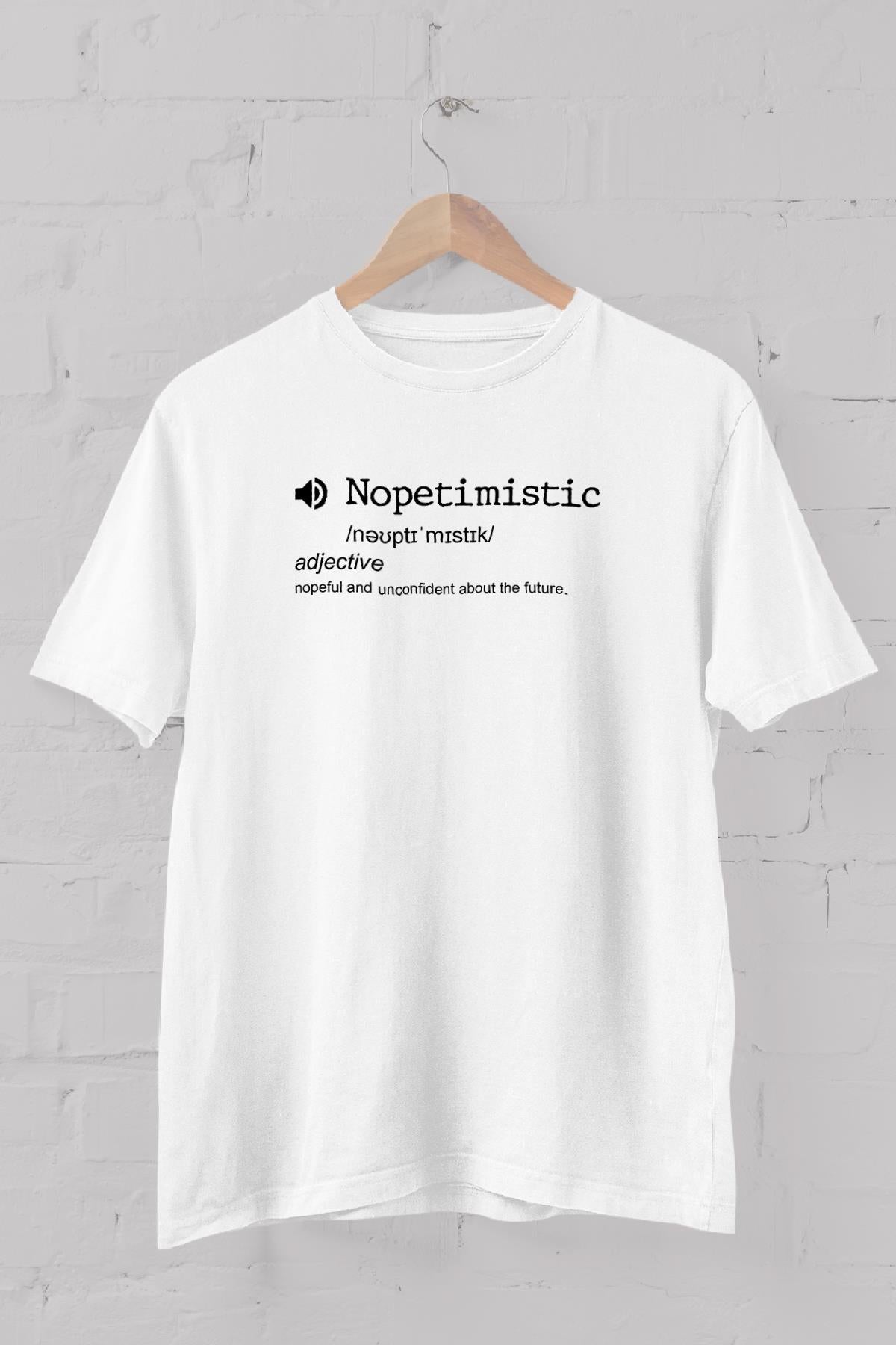 Fixed Words Dictionary "Nopetic" Printed Crew Neck Men's T -shirt