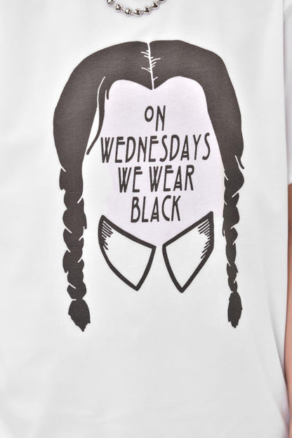 Wednesday Baskılı Oversize %100 Pamuk Kadın Tişört