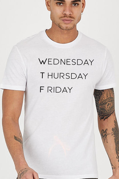 Wednesday Thursday Friday Printed Bike Crew Neck Men's T -shirt