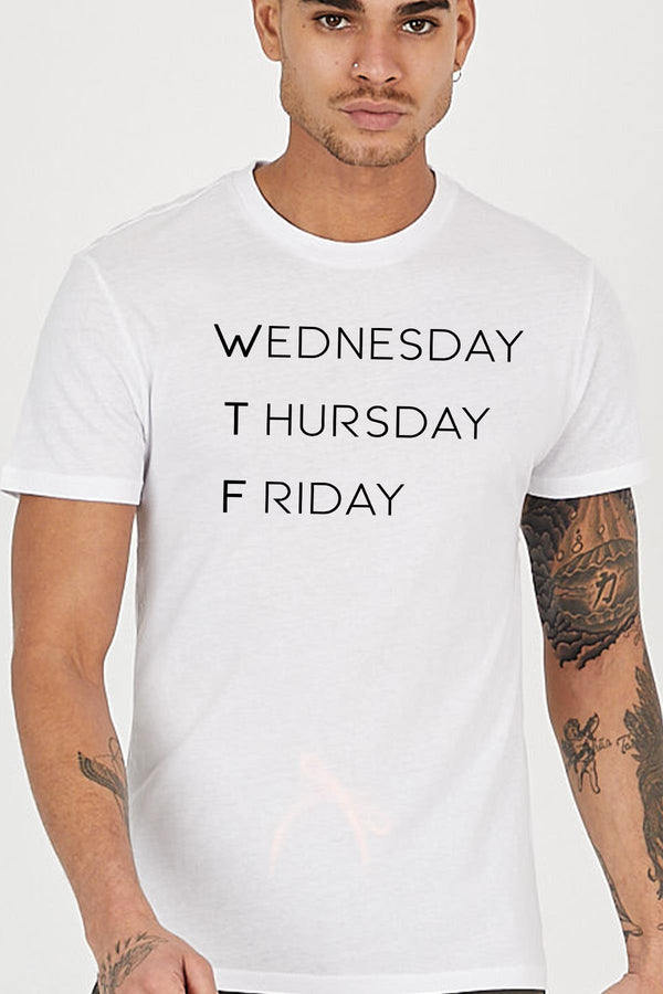 Wednesday Thursday Friday Printed Crew Neck Men's T-Shirt
