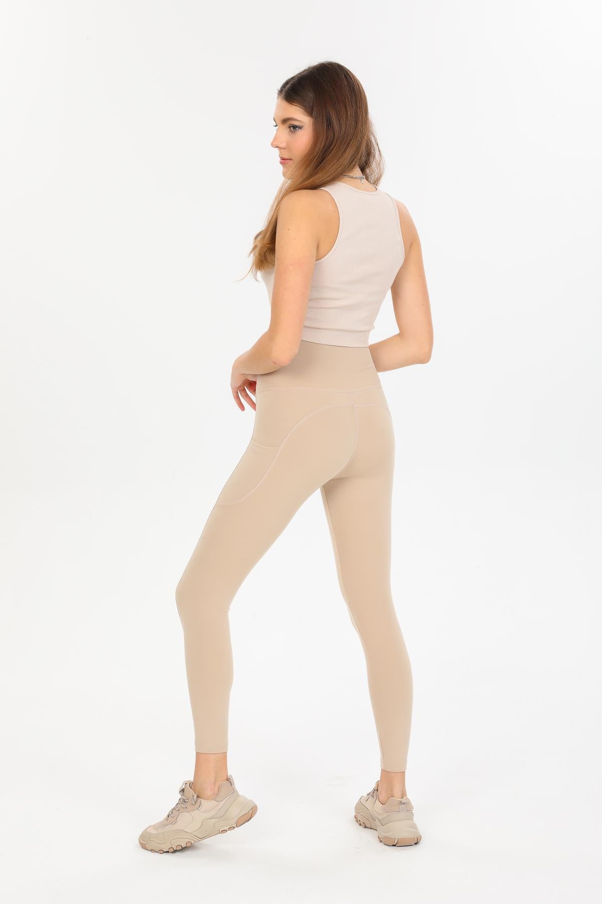 High Waist Double Pocket Sports and Daily Use Setting female leggings