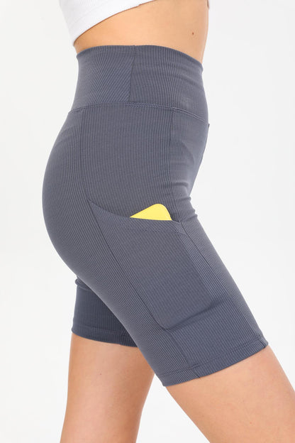 High waist, wick, interlok knitted biker short woman leggings