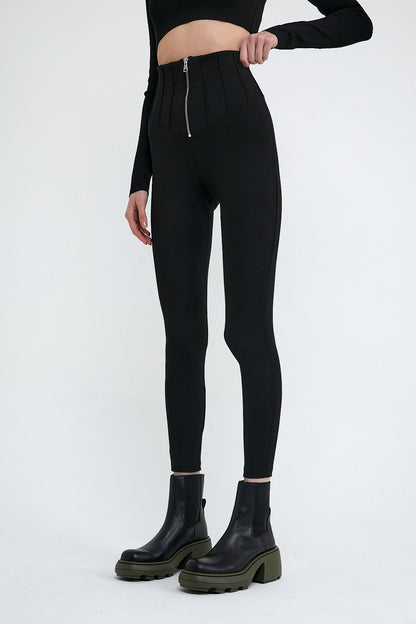 High waist, thinner, firming zipper steel cashcorse, corset female leggings